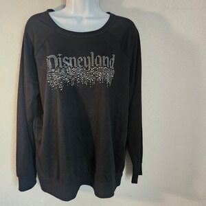 Disney Park exclusive women xl rhinestone black long sleeve crew neck sweatshirt